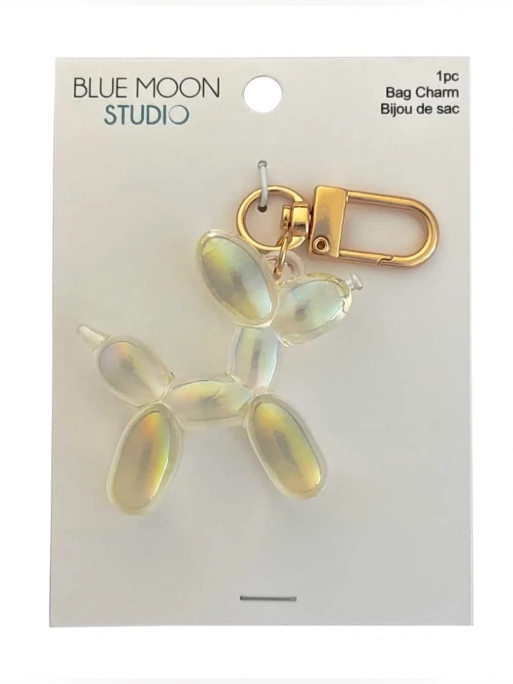 Balloon Dog Bag Charm Keychain Opalescent Aurora Borealis Finish - Picture 5 of 10